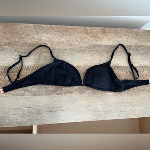 Somerfield Swim Black Ribbed Bikini Top